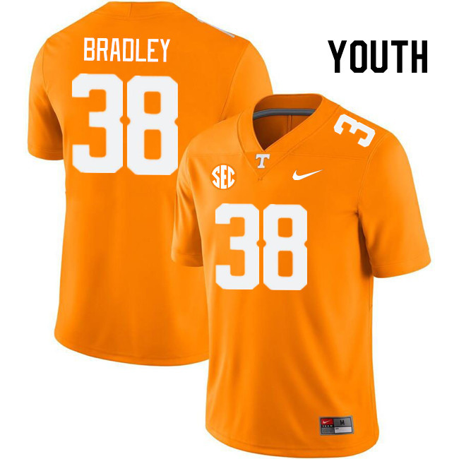 Youth #38 Chandavian Bradley Tennessee Volunteers College Football Jerseys Stitched Sale-Orange - Click Image to Close